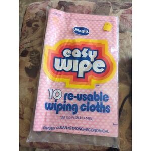 Vintage 80's Magla EASY WIPE Wiping Cloths Prop Nostalgia Dead Stock 8 Reusable